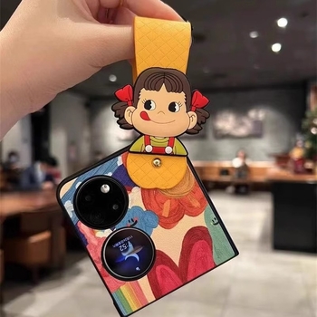 Θήκη Huawei Pocket2 με flip κάλυμμα, INS στιλ, τεχνητό δέρμα, χειροποιήτη ζωγραφική, προστασία από πτώσεις