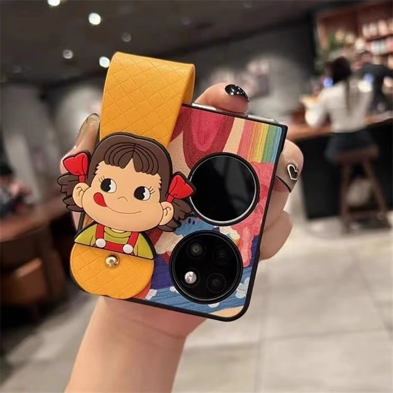 Θήκη Huawei Pocket2 με flip κάλυμμα, INS στιλ, τεχνητό δέρμα, χειροποιήτη ζωγραφική, προστασία από πτώσεις