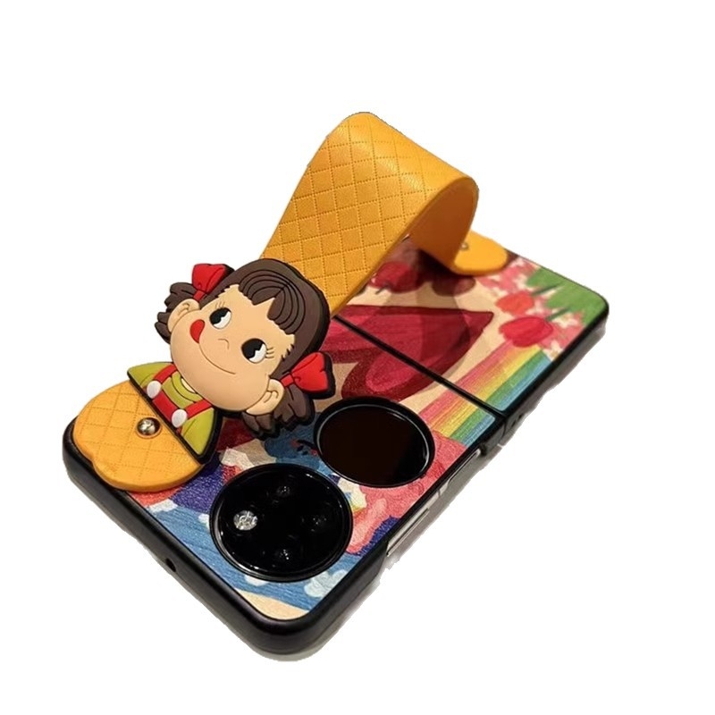 Θήκη Huawei Pocket2 με flip κάλυμμα, INS στιλ, τεχνητό δέρμα, χειροποιήτη ζωγραφική, προστασία από πτώσεις