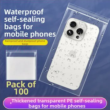 Skaidrus vandeniui skirtas mobiliojo telefono maišelis su dulkių apsauga, savarankiškai užsandarinamas, jutiklinio ekrano apsauga, vienkartinis lietaus uždarymo maišelis (Leehan • Yiwu • Medžiaga: Nauja medžiaga • Uždarymo ilgis: 1–1,5 cm)