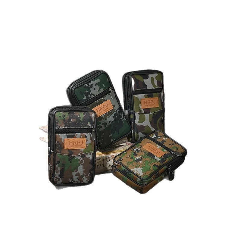 Muška torbica za pojas za telefon i kartice, otporna na habanje, višenamjenska, zatvaranje zipom, Oxford platno, horizontalni kvadratni oblik, svakodnevna upotreba, gradski minimalistički stil, proljeće 2025