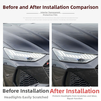 TPU aizsargfolija lukturiem - caurspīdīga, izturīga pret augstām un zemām temperatūrām, universāla lietošana