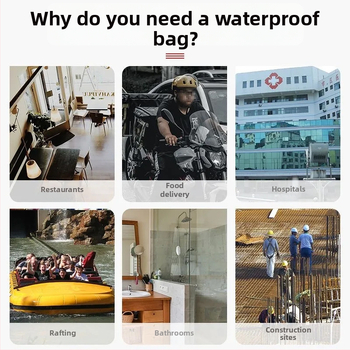 Stipri užsidarančios kišenės mobiliajam telefonui – atsparios vandeniui ir dulkėms, suderinta su jutikliniu ekranu, PE, uždarymo ilgis 1–1,5 cm