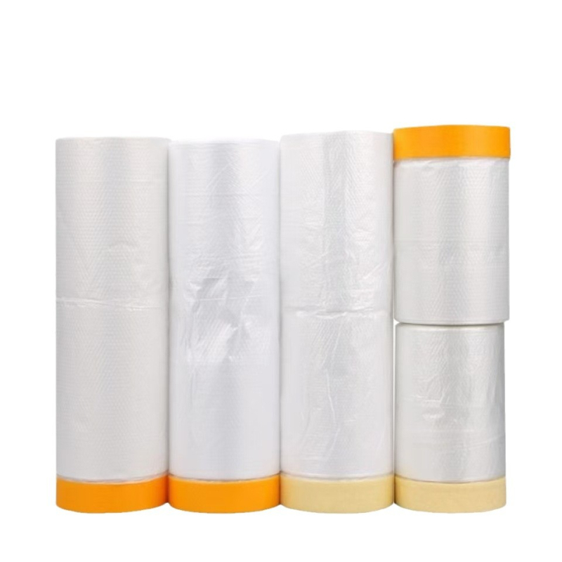 Jednokratni maskirajući film protiv prašine za građevinske radove i lakiranje automobila, PE film, gumeno ljepilo, podloga mikropapir + film