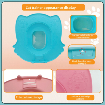 Tréner na mačacie záchodky — prenosný, univerzálny pre mačky, otvorený dizajn, PP materiál