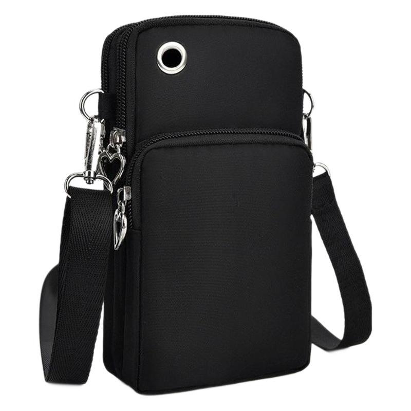 Crossbody torba za mobitel, kompaktni dizajn, vertikalni kvadratni oblik, zatvarač, poliesterska podstava, ljeto 2024, za slobodno vrijeme putovanja.