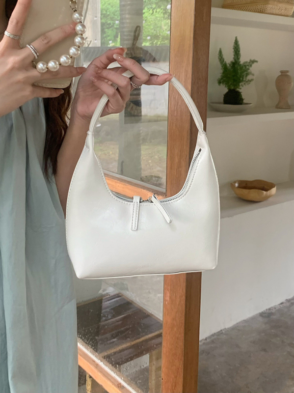 Taška do podpazušia PU, mestský štýl, zapínanie na zips, vnútorná kapsa so zipsom a vrecko na kartu, First Moai, leto 2023