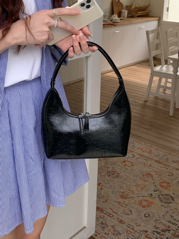 Taška do podpazušia PU, mestský štýl, zapínanie na zips, vnútorná kapsa so zipsom a vrecko na kartu, First Moai, leto 2023