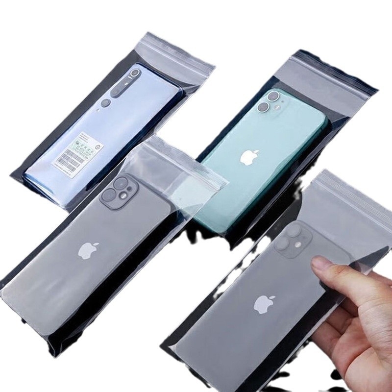 Samozatvarajuća PE vrećica za dodatke za mobitel, vodootporna, prozirna, kompatibilna s dodirnim zaslonom, debeli zatvarač, duljina zatvaranja 4-50 cm