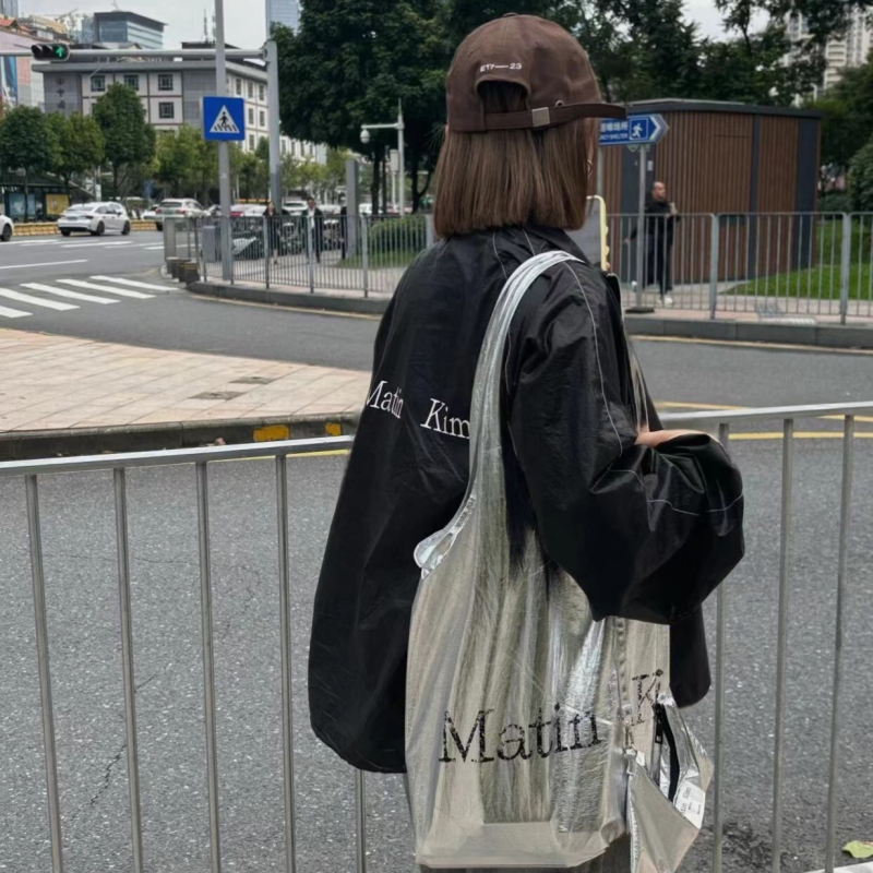 Set tašiek Tote z nylonu, mestský minimalistický štýl, vertikálny štvorcový tvar, otvorený horný, podšívka z polyesteru