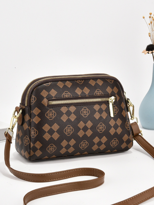 PU crossbody taška, mestský trend, shell bag dizajn, zapínanie na zips, horizontálny štvorcový tvar