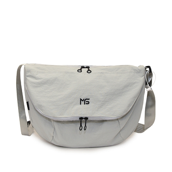 Unisex nylonová taška cez rameno v tvare dumpling so zapínaním na zipsom, vnútorné vrecko so zipsom a vrecko na telefón