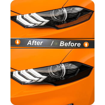 Ford Mustang 2018-2021 vinilová samolepka pre bočnú značku svetlometu, lepiaci film pre svetlá, predrezaný