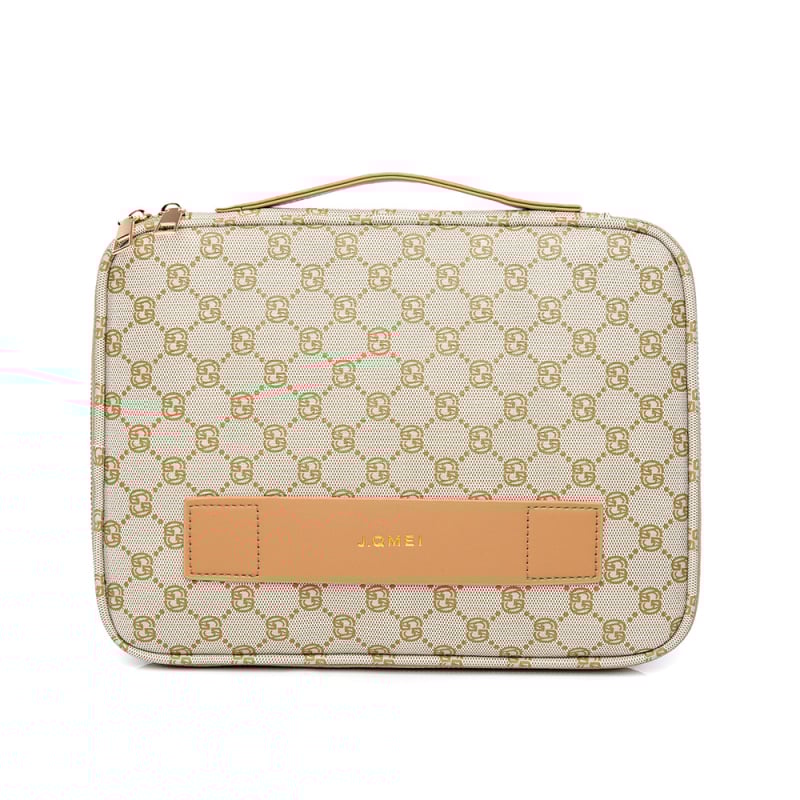 Retro torba za prijenosno računalo u stilu satchel s kariranim uzorkom, PU vanjski materijal, podstava od poliestera, vodootporna i otporna na udarce