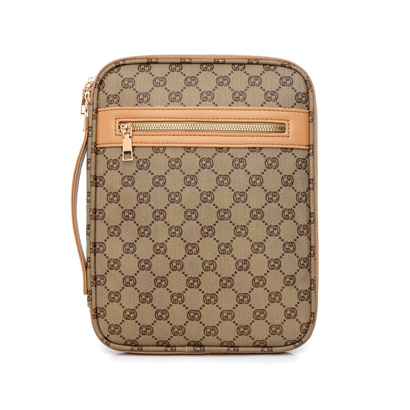 Retro torba za prijenosno računalo u stilu satchel s kariranim uzorkom, PU vanjski materijal, podstava od poliestera, vodootporna i otporna na udarce