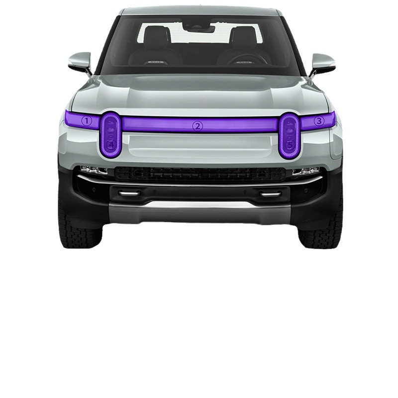 TPU film za svjetla, debljina 7.5 MIL, ljepilo osjetljivo na pritisak, komplet za cijeli automobil, kompatibilan Rivian R1T