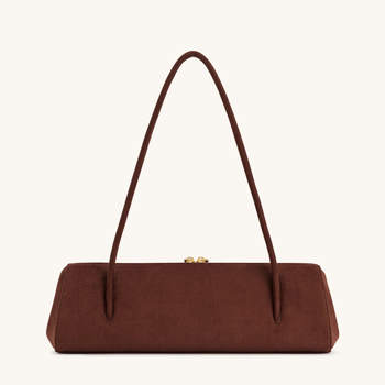 JW Velvet baguette taška, cylindrický tvar, zipsové otvorenie, podšívka z polyesteru, vnútorné vrecká (zips a kapsa na telefón), dvojité ramenné popruhy