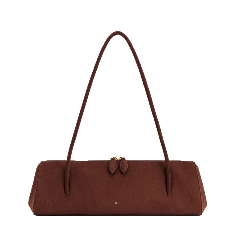 JW Velvet baguette taška, cylindrický tvar, zipsové otvorenie, podšívka z polyesteru, vnútorné vrecká (zips a kapsa na telefón), dvojité ramenné popruhy