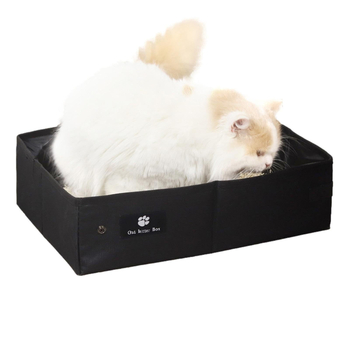 Zložiteľná mačacia toaleta, proti úniku, prenosná, vonkajšia nepremokavá miska na mačky, vhodná pre mačky do 6 kg