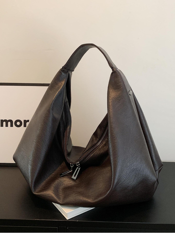 Yavanga Ženska torbica preko ramena — PU koža, dumpling oblik, zatvarač, unutarnji džep sa zatvaračem