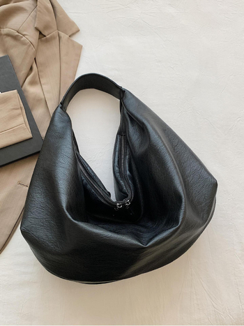 Yavanga Ženska torbica preko ramena — PU koža, dumpling oblik, zatvarač, unutarnji džep sa zatvaračem