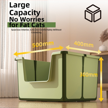 Prenosná skladacia toaleta pre mačky s otvorenou hornou časťou, PVC materiál, vhodná aj pre mačky a psy, hmotnosť 1050 g