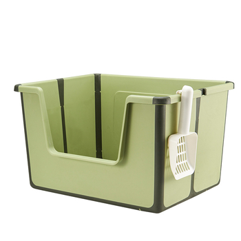 Prenosná skladacia toaleta pre mačky s otvorenou hornou časťou, PVC materiál, vhodná aj pre mačky a psy, hmotnosť 1050 g