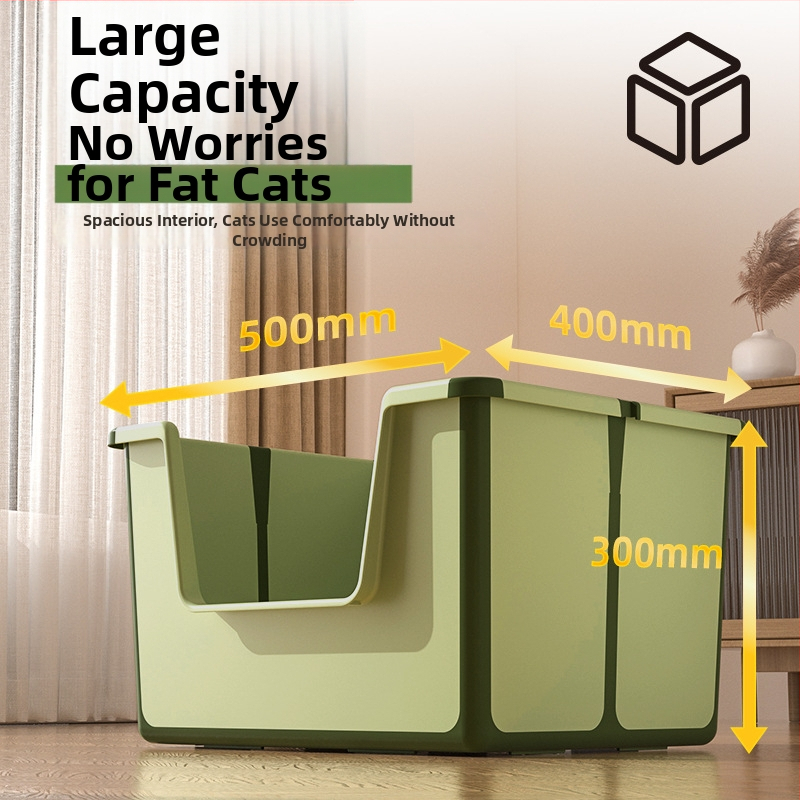 Prenosná skladacia toaleta pre mačky s otvorenou hornou časťou, PVC materiál, vhodná aj pre mačky a psy, hmotnosť 1050 g