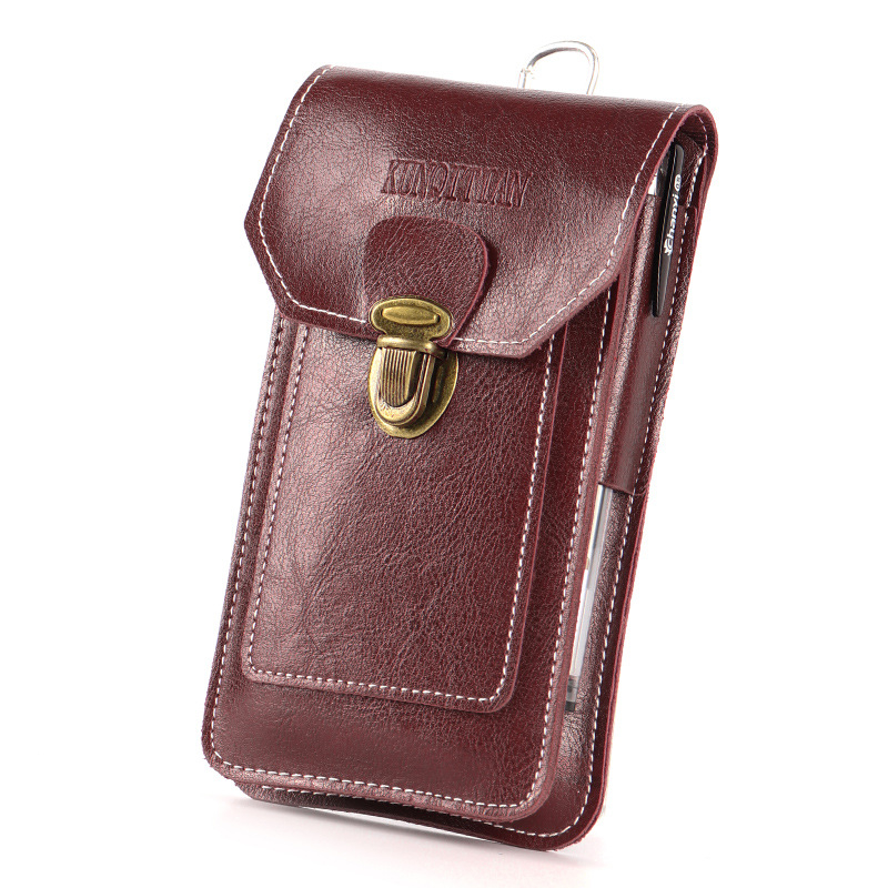 Torba za mobitel na pojasu – ultra-tanka, vodootporna, PU koža, zatvarač, pretinac za karticu