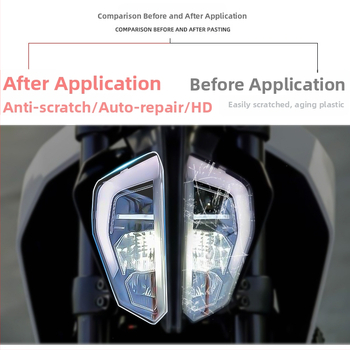 KTM390DUKE priekinio žibinto apsauginis filmas – HD skaidrus lipdukus, Spirit Beast prekės ženklas, suderinama su KTM390DUKE