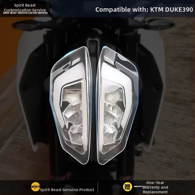KTM390DUKE priekinio žibinto apsauginis filmas – HD skaidrus lipdukus, Spirit Beast prekės ženklas, suderinama su KTM390DUKE