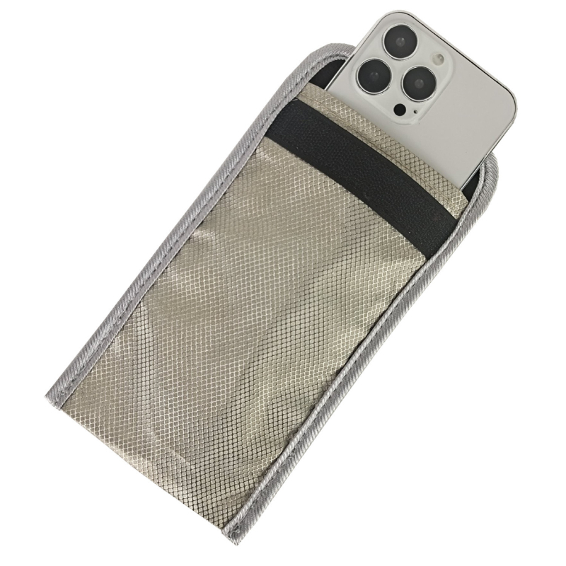 Romb RFID zaštitna torbica za mobitel – Velcro zatvaranje, uspravni kvadratni oblik, unutarnja džep za telefon, materijal za zaštitu signala, otisak loga