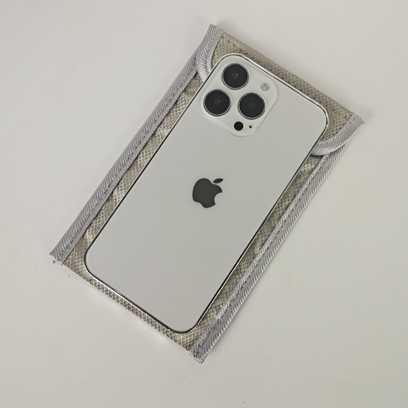 Romb RFID zaštitna torbica za mobitel – Velcro zatvaranje, uspravni kvadratni oblik, unutarnja džep za telefon, materijal za zaštitu signala, otisak loga