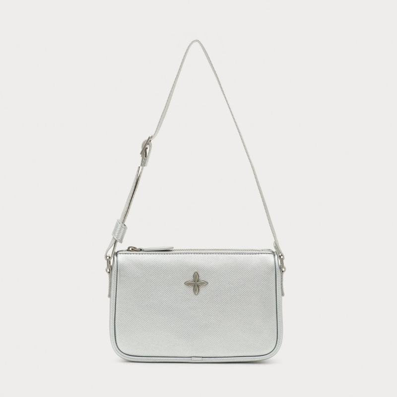 PU bőr crossbody táska Cross Badge, városi stílus, cipzáras zárás, belső zsebek