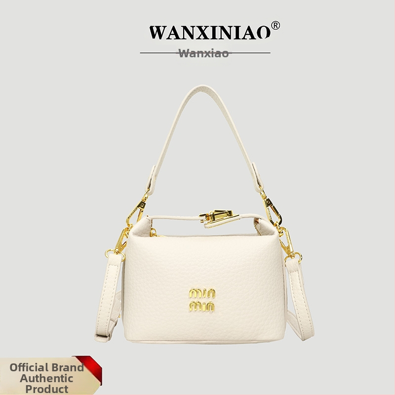 PU kožená kabelka so zipsom, bucket tvar, mestský minimalistický štýl, jar-letá 2024, polyesterová podšívka, vnútorná kapsa