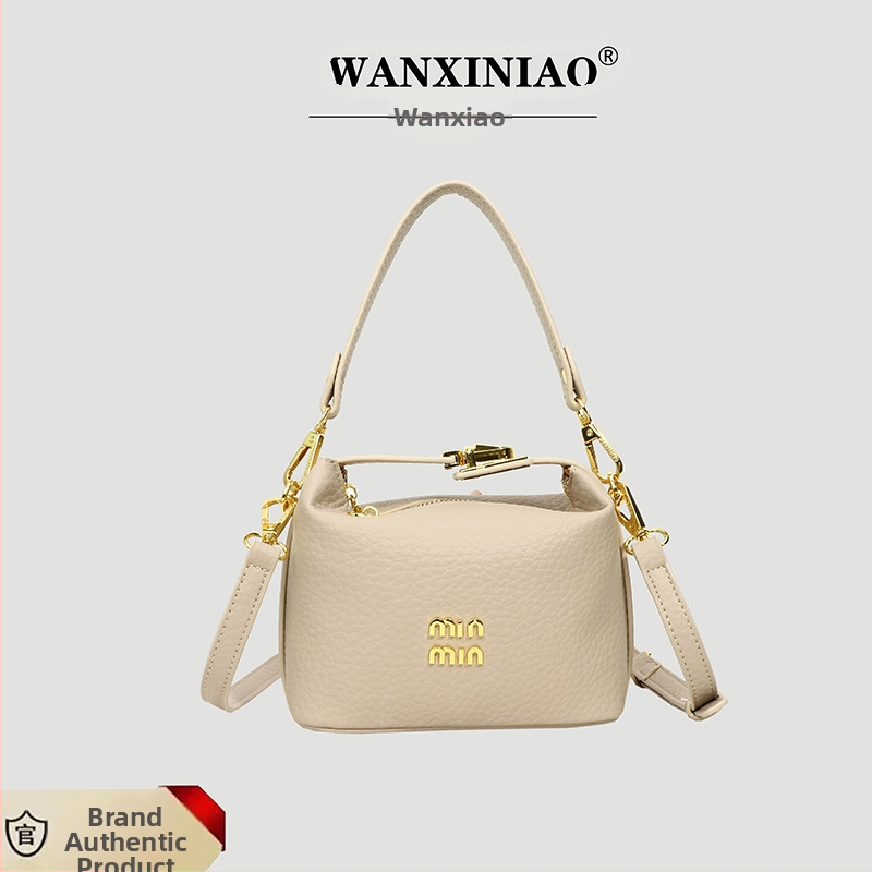 PU kožená kabelka so zipsom, bucket tvar, mestský minimalistický štýl, jar-letá 2024, polyesterová podšívka, vnútorná kapsa