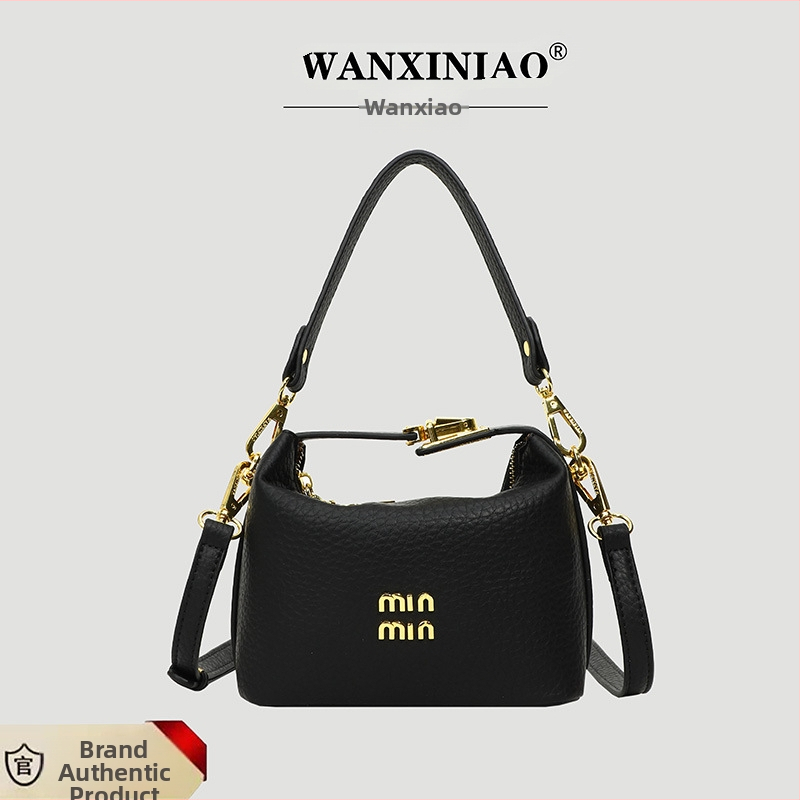 PU kožená kabelka so zipsom, bucket tvar, mestský minimalistický štýl, jar-letá 2024, polyesterová podšívka, vnútorná kapsa