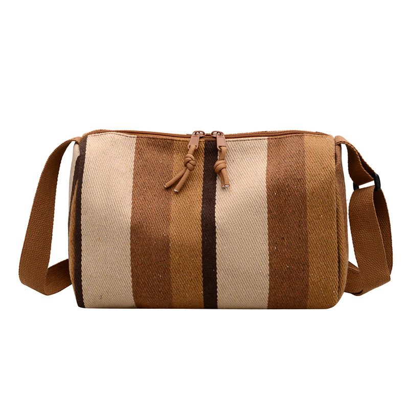 Dámska crossbody taška - plátená, trojdimenzný dizajn, zips, polyesterová podšívka, vnútorná kapsa na telefón