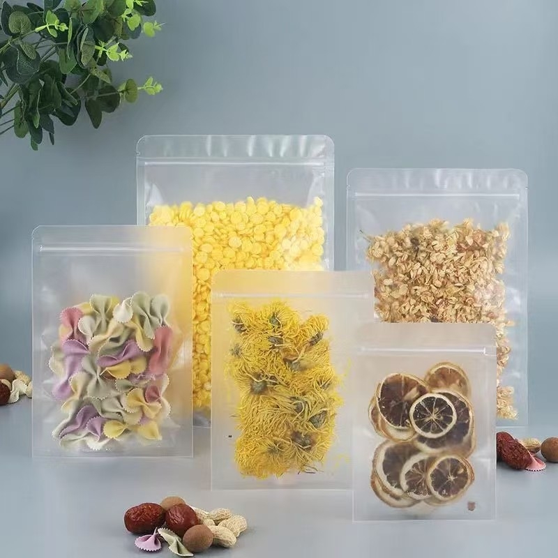 Vrećica za grickalice s ravnim dnom, samozatvarajuća, trostruko zatvaranje, mat završna površina, materijal: OPP+PET+CPP