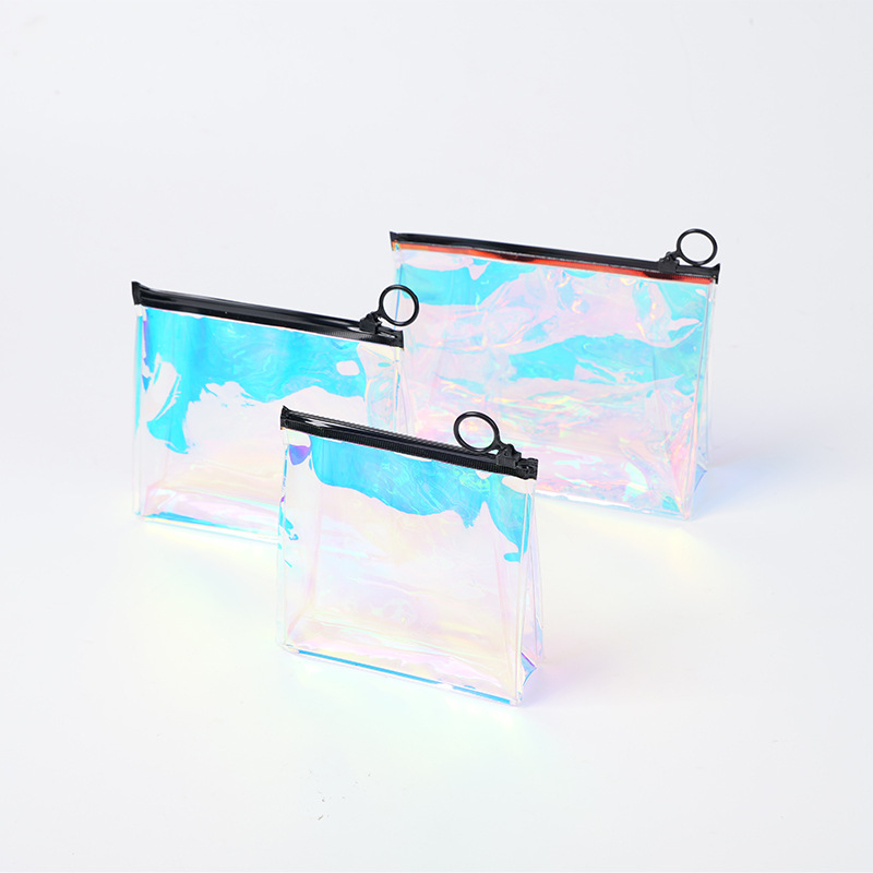 PVC laserska holografska 3D torbica sa zatvaračem za pakiranje kozmetike i boca, duljina brtvljenja 10–30 cm