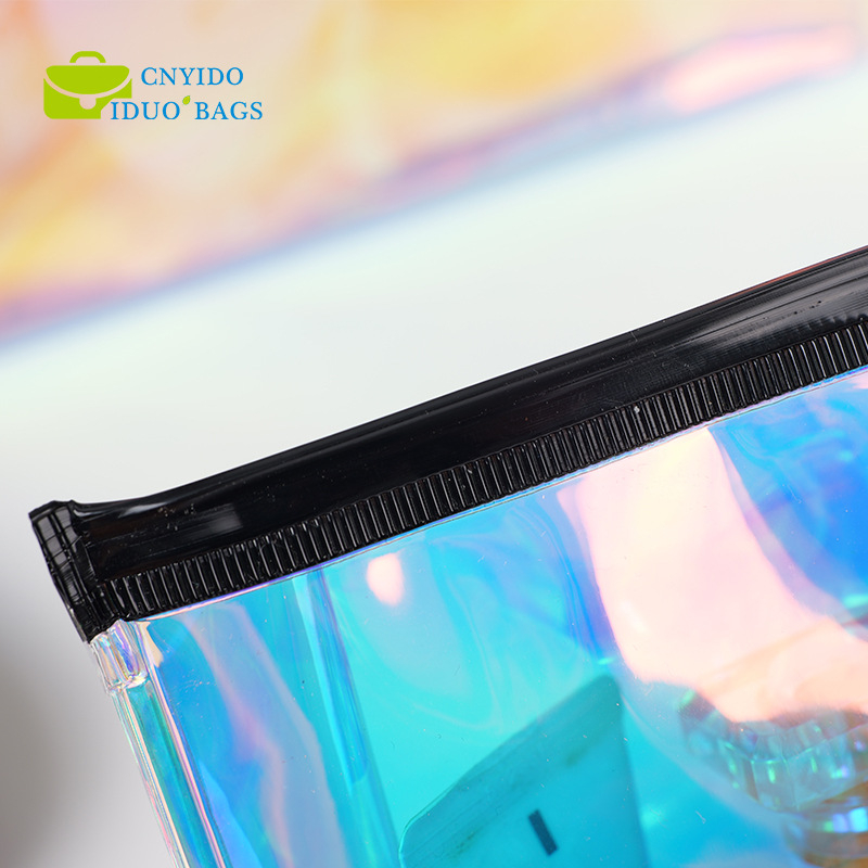 PVC laserska holografska 3D torbica sa zatvaračem za pakiranje kozmetike i boca, duljina brtvljenja 10–30 cm
