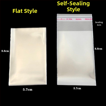 OPP lipni dėklas kortelėms ir nuotraukoms, skaidri apsauginė dėžutė, užsegimas 2,5 cm, pakuotė 100 vnt, iš OPP plastiko