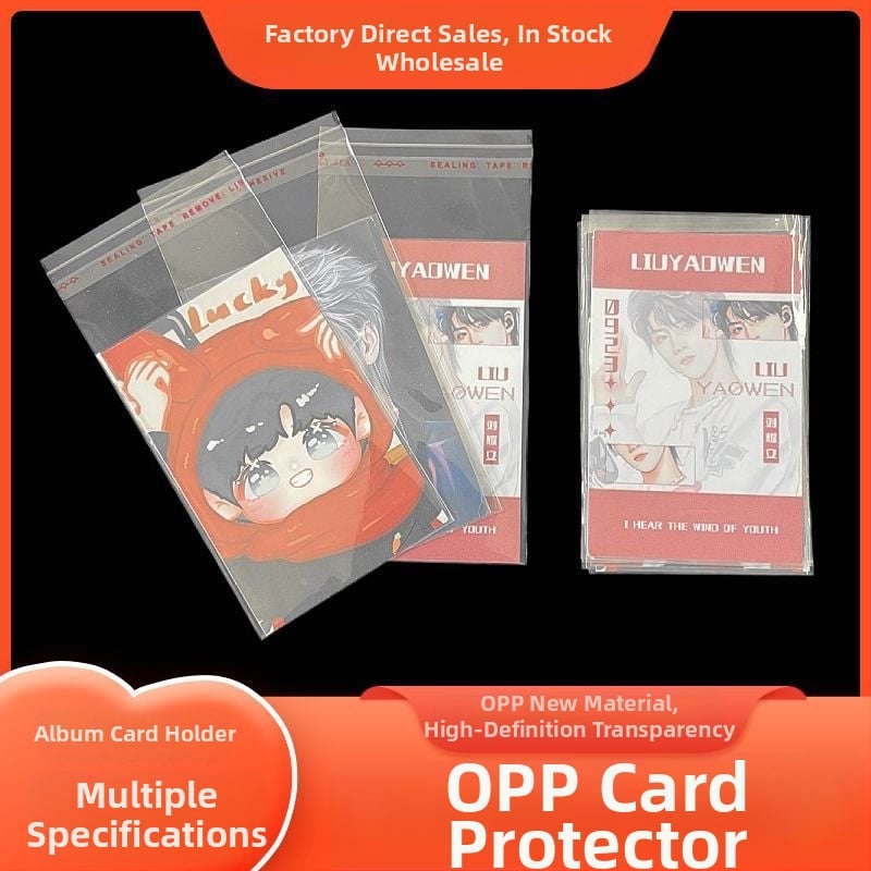 OPP lipni dėklas kortelėms ir nuotraukoms, skaidri apsauginė dėžutė, užsegimas 2,5 cm, pakuotė 100 vnt, iš OPP plastiko