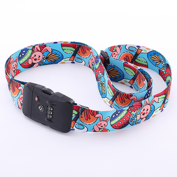 Remen za prtljagu s TSA zaključavanjem i lozinkom, poliester, geometrijski uzorak, otporan na habanje – model: Customs lock luggage belt