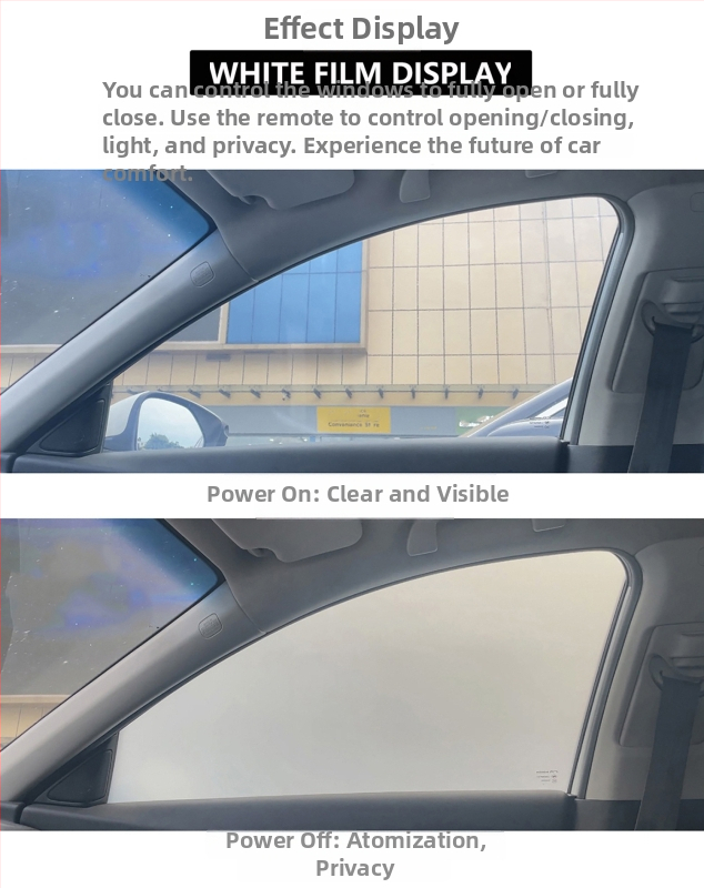 Automobiļu logu viedā tonēšanas folija – privātums, regulējams tonis; Sērija PDLCA, Zīmols Double Subject, Universālā saderība, Iepakojums kartons, Pielāgošana: Jā