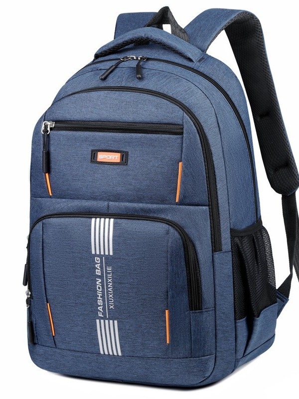 Rucsac PVC, stil campus tânăr, căptușeală poliester, model cu litere, bretele cu aer