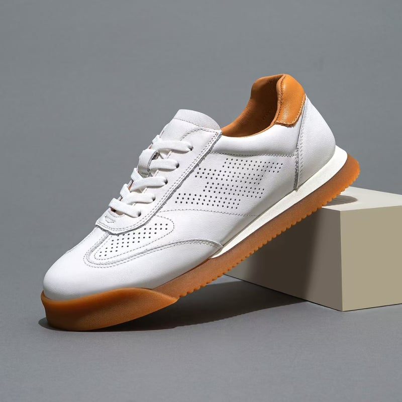 Обувки с дебела подметка, горна част от кожа от топ слой, кръгъл нос, среден ток 3–5 cm, подметка от кравешко сухожилие, модел Color Blocking