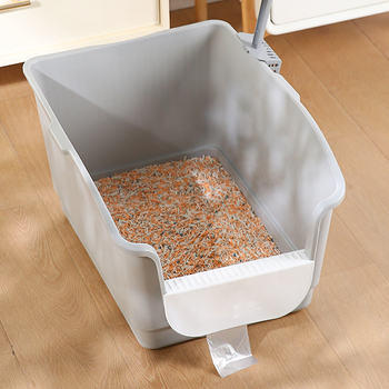 Mačací záchod so čiastočne uzavretým dizajnom, štvorcový tvar, PP materiál, vhodný pre mačky