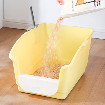 Mačací záchod so čiastočne uzavretým dizajnom, štvorcový tvar, PP materiál, vhodný pre mačky