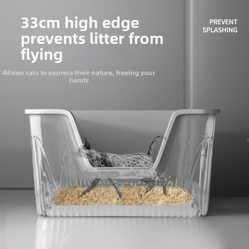 Mačací záchod so čiastočne uzavretým dizajnom, štvorcový tvar, PP materiál, vhodný pre mačky